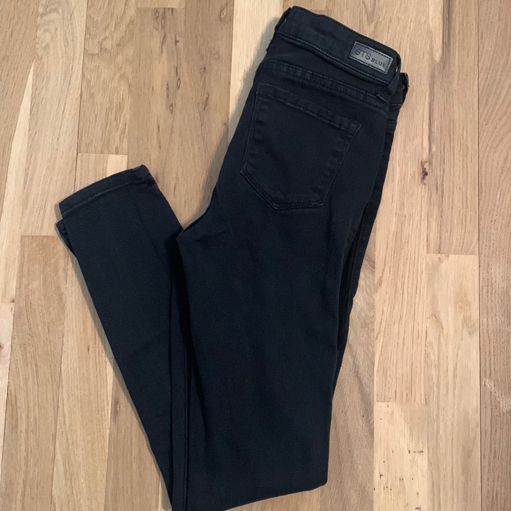 Sts Blue Alice Ankle Skinny Button Fly High Waist Jeans Black Women’s 25
